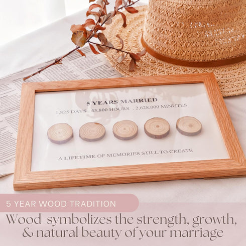 5 Year Anniversary Wood Gift for Husband or Wife